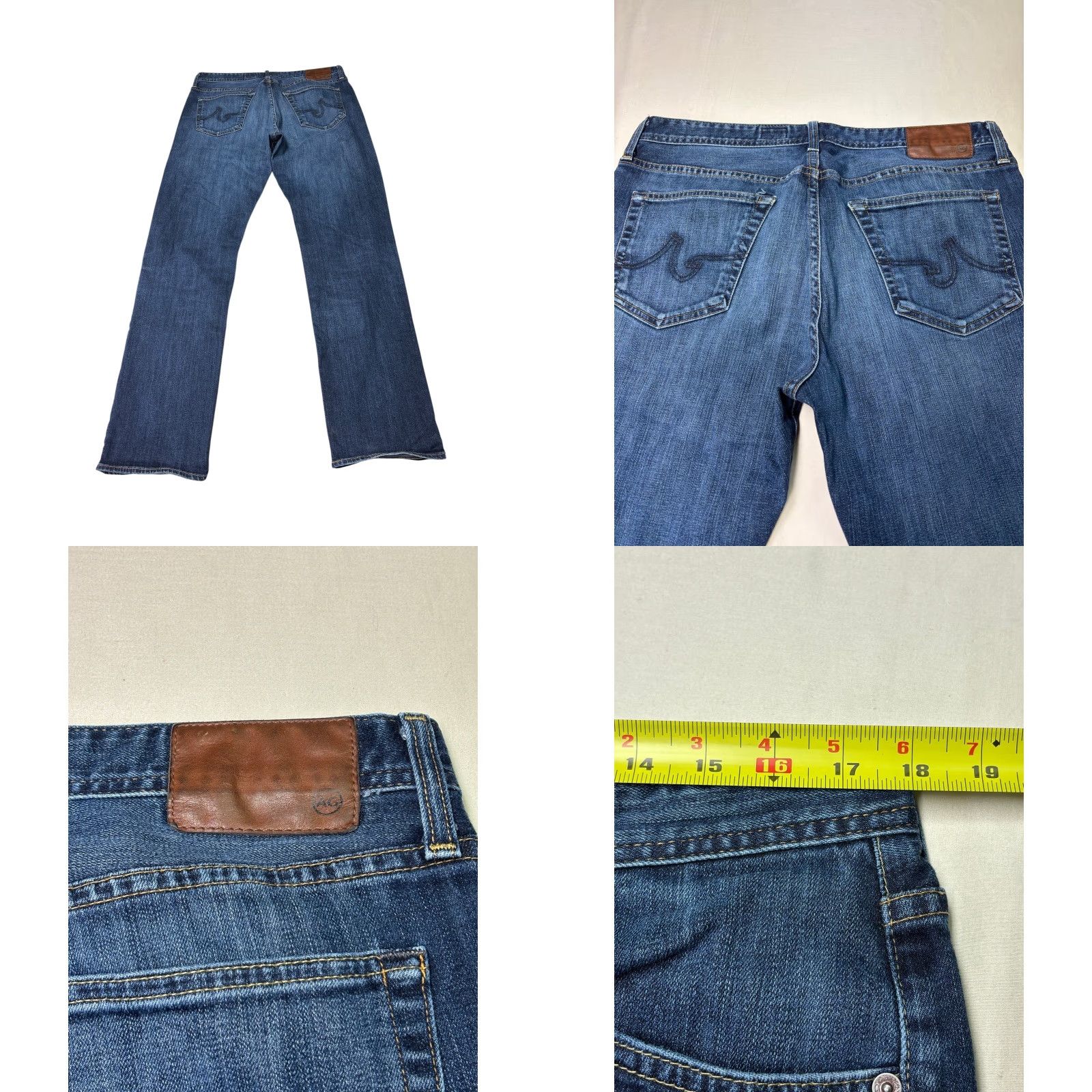 Vintage AG Adriano Goldschmied The Graduate Jeans Blue 36x34 Regular Straight Denim 5-Pocket Mens Size US 36 / EU 52 - 8 Thumbnail