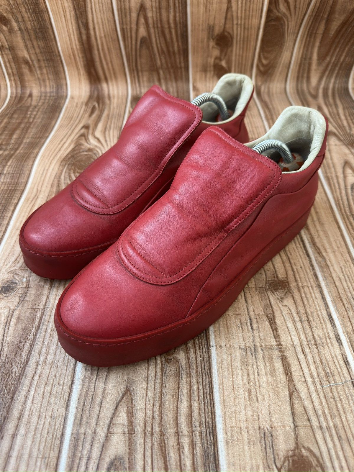 Maison Margiela Maison Martin Margiela Red Leather Sneakers Size US 9 / EU 42 - 1 Thumbnail
