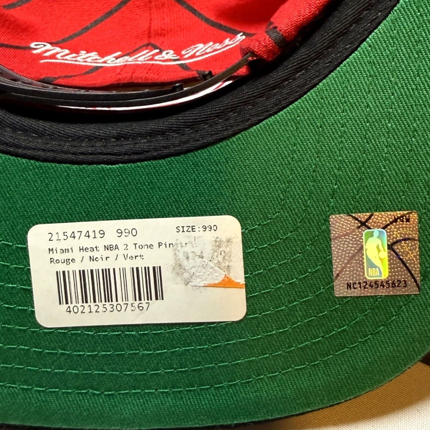 Mitchell & Ness Mitchell & Ness Miami Heat Snapback Mens OSFM Red Black Pinstripe NBA Hat Cap Size ONE SIZE - 3 Thumbnail