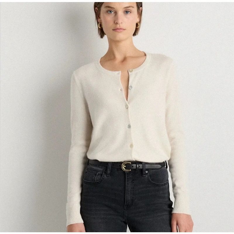 Quince Mongolian Cashmere Cardigan Sweater Ivory Size S Size S / US 4 / IT 40 - 1 Thumbnail
