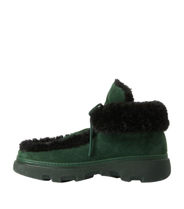 Burberry o1w1db10824 Suede-Shearling Creeper Boots in Green Size US 12 / EU 45 - 4 Thumbnail