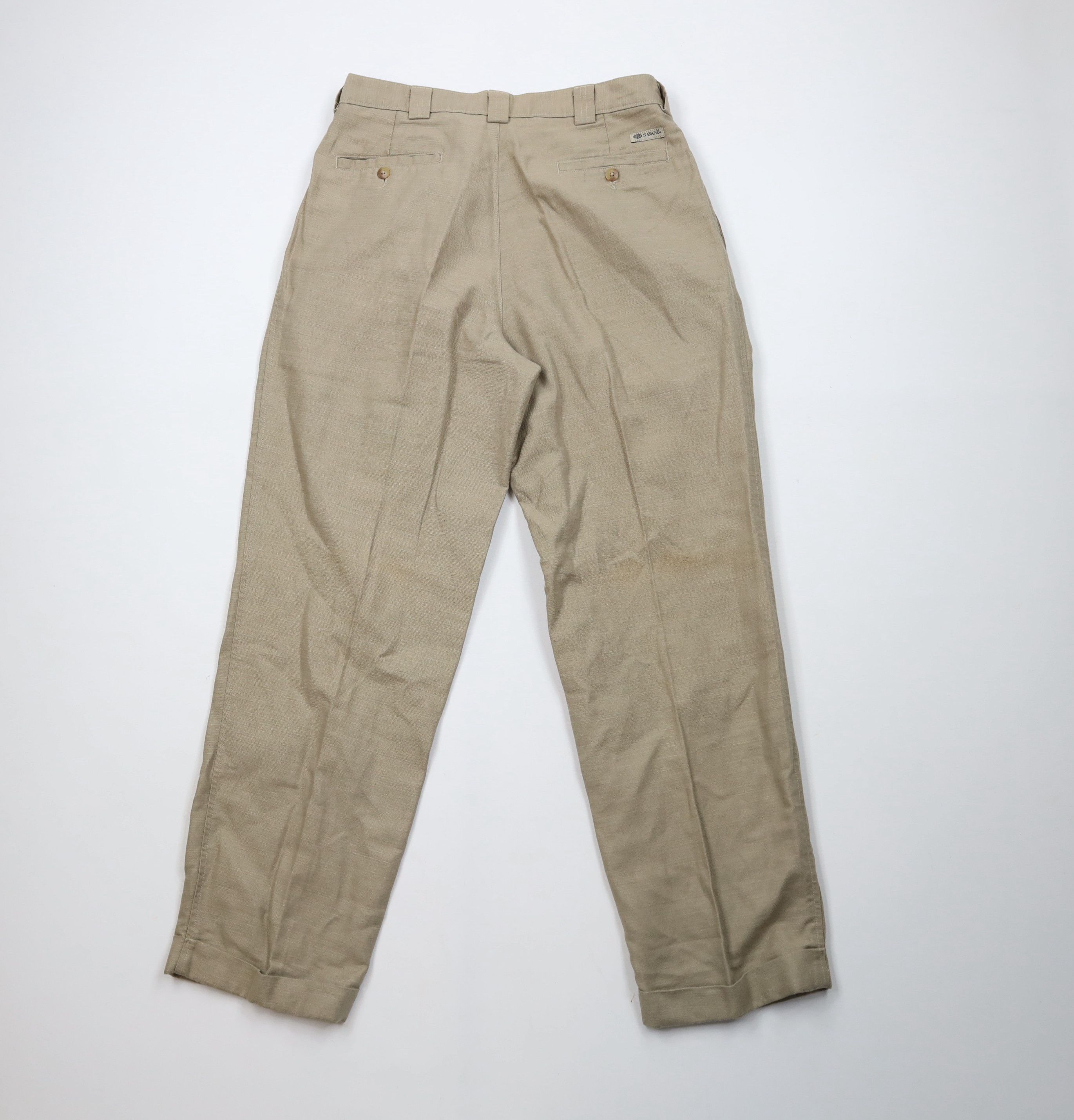 Vintage Vintage 90s Streetwear Linen Blend Cuffed Chino Pants Beige Size US 34 / EU 50 - 7 Thumbnail