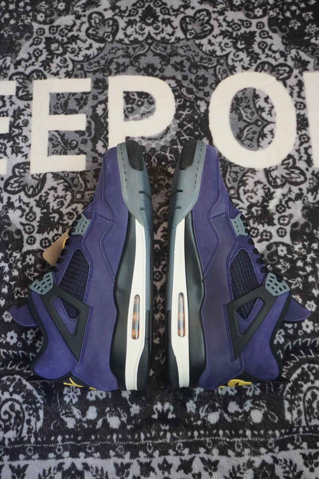 Jordan Brand Air Jordan 4- Lakers/ Lakeshow Sz. 12 Size US 12 / EU 45 - 4 Thumbnail
