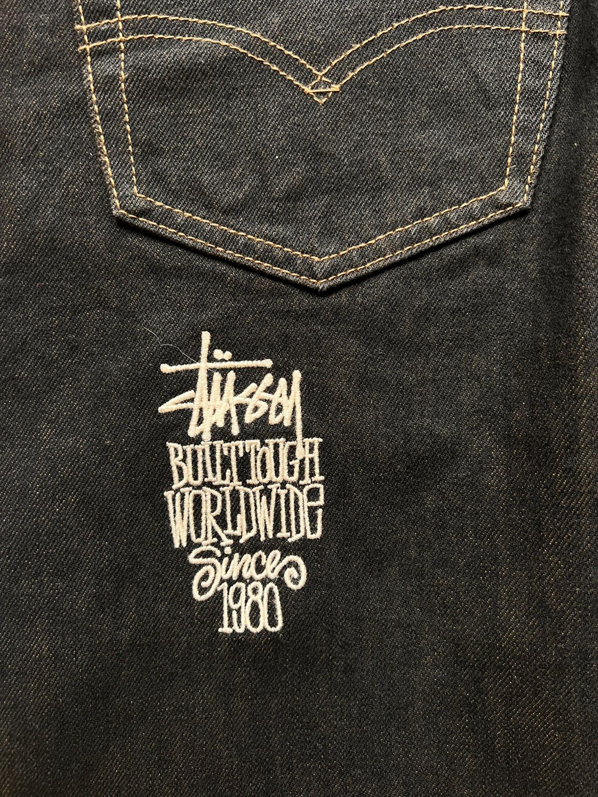 Levi's × Stussy Stüssy Levi’s Crispy Rinse 568 Stay Loose Jeans Black W32 L Size US 32 / EU 48 - 4 Thumbnail