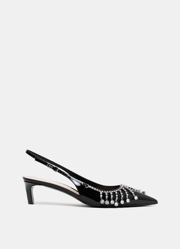 Gucci o1loc1c0226 805307 Pumps With Crystal Chain in Black Size US 9 / IT 39 - 1 Preview