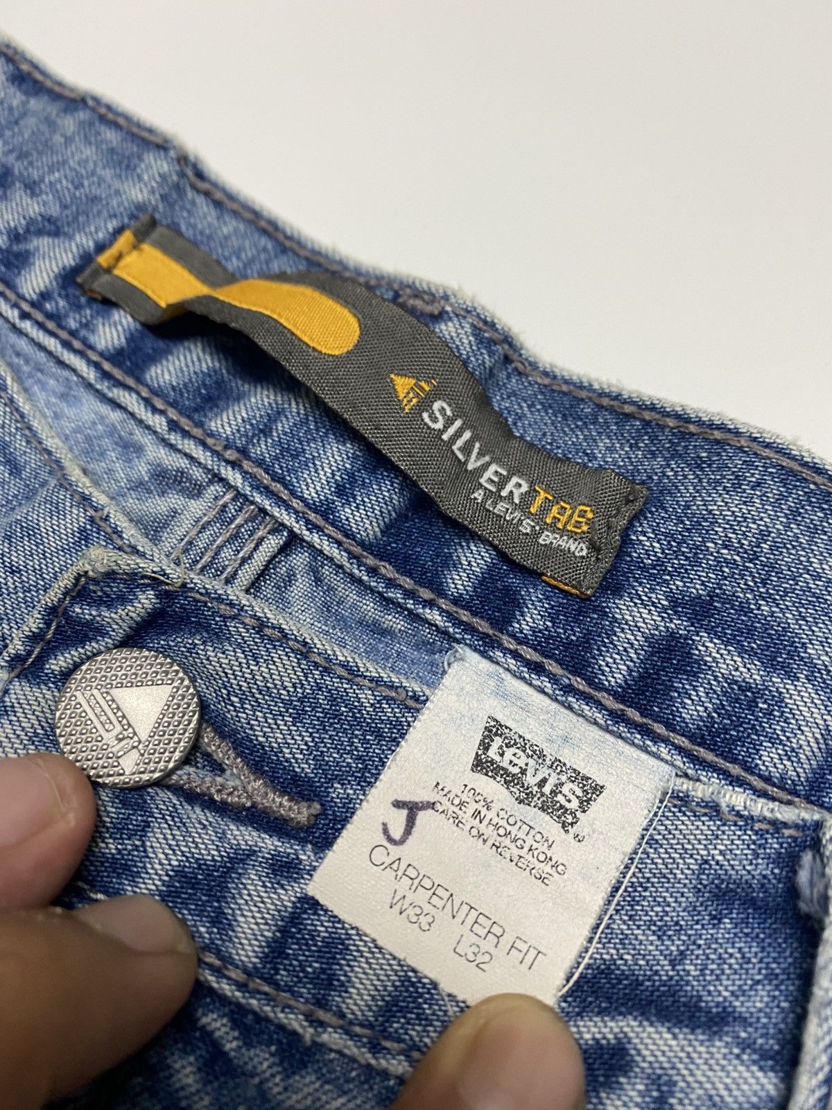 Levi's Vintage 90s Levis Silver Tab Capenter Baggy Denim Jeans Size US 34 / EU 50 - 3 Thumbnail