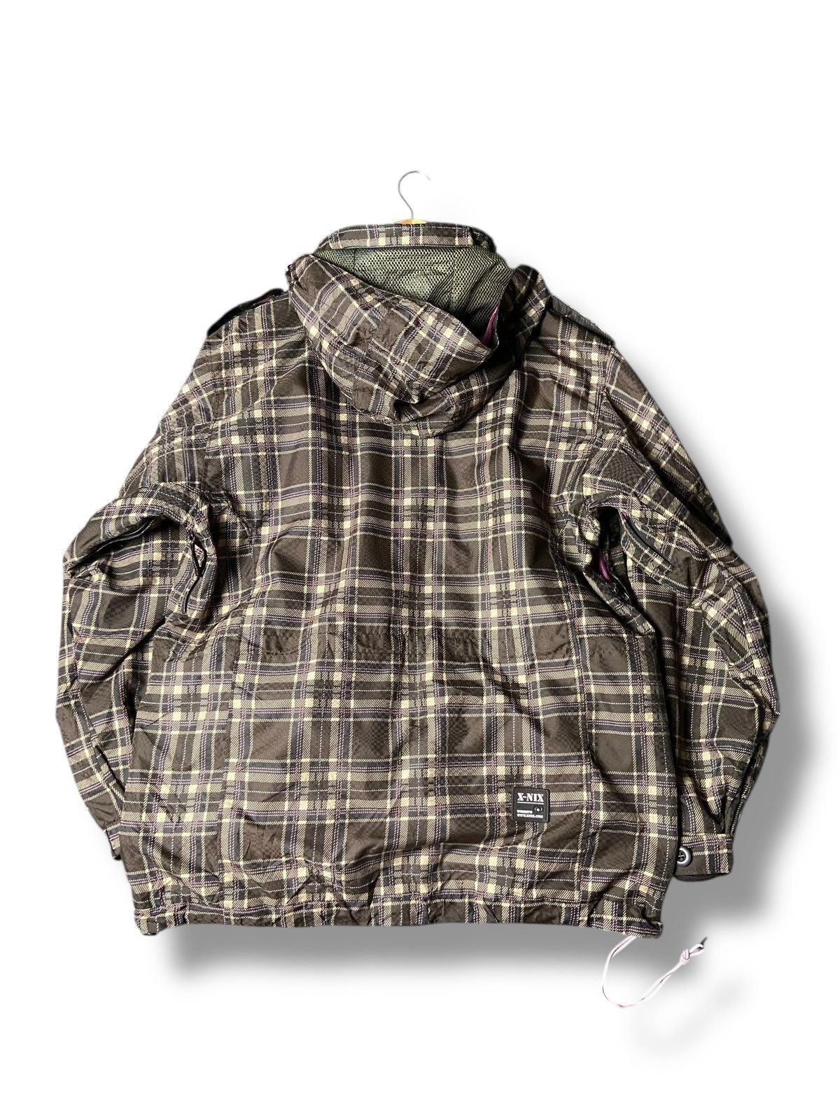 Japanese Brand X-NIX Brand Plaid Multi-pocket Hooded Jacket (161) Size S / US 4 / IT 40 - 10 Thumbnail