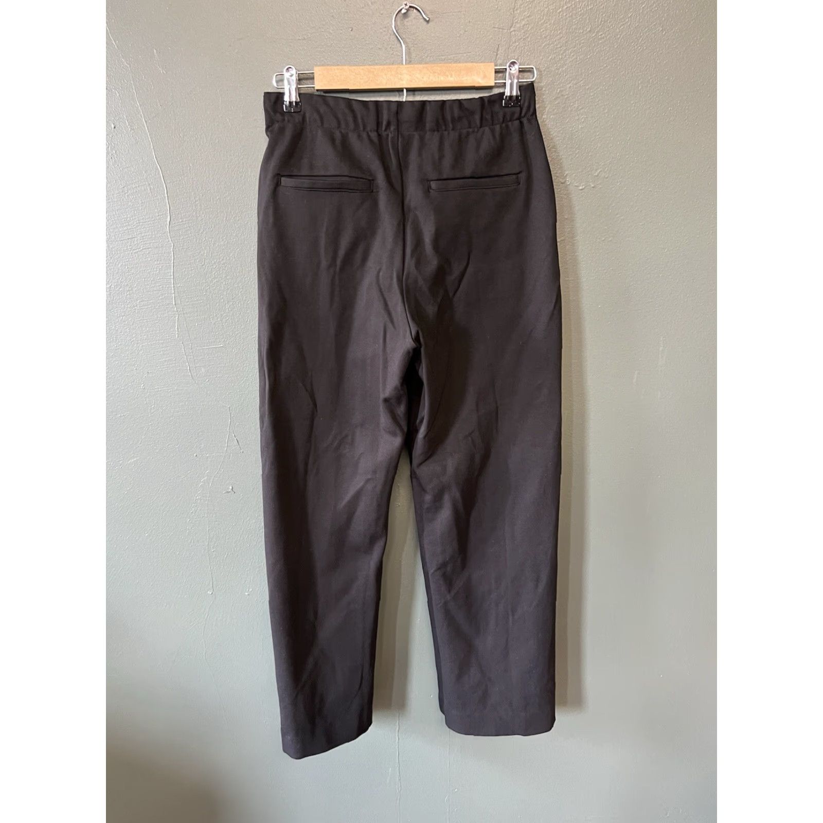 Everlane Everlane Black Dress Pants Womens Drawstring Size M Straight Leg Pants Size 32" / US 10 / IT 46 - 2 Thumbnail