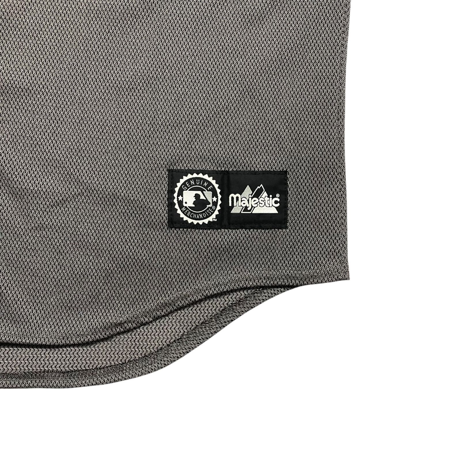 MLB × Majestic × Vintage RARE 90s NEW YORK YANKEES OLIVE GRAY MESH JERSEY MADE IN USA Size US XL / EU 56 / 4 - 3 Thumbnail