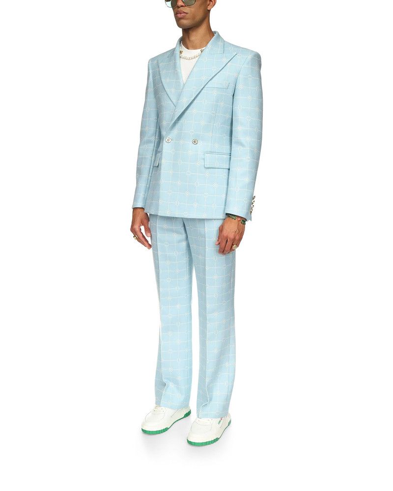 Casablanca o1mle0326 Double Breasted Jacquard Jacket in Blue Size US M / EU 48-50 / 2 - 3 Thumbnail