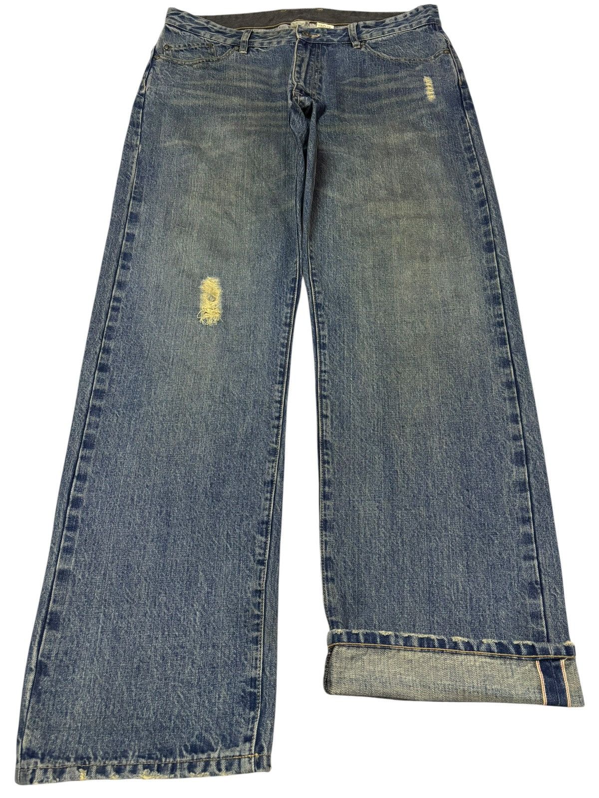 Fiberops Deadstock Fiberops by Tabo Kagaya Selvedge Distress Jeans Size US 36 / EU 52 - 1 Thumbnail