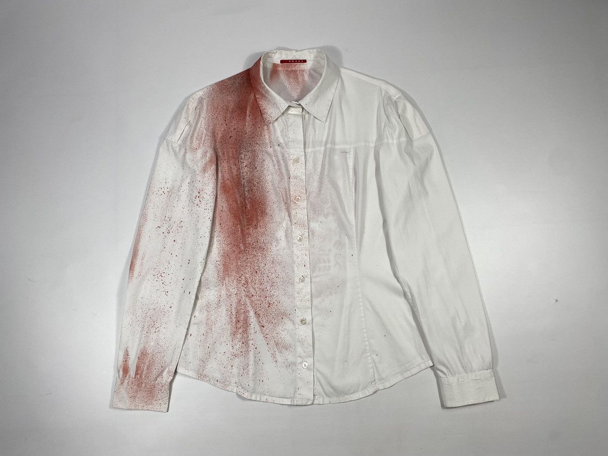 Prada 2007 Prada Custom Blood Stain Mexican Skull AvantGarde Shirt Size M / US 6-8 / IT 42-44 - 22 Thumbnail