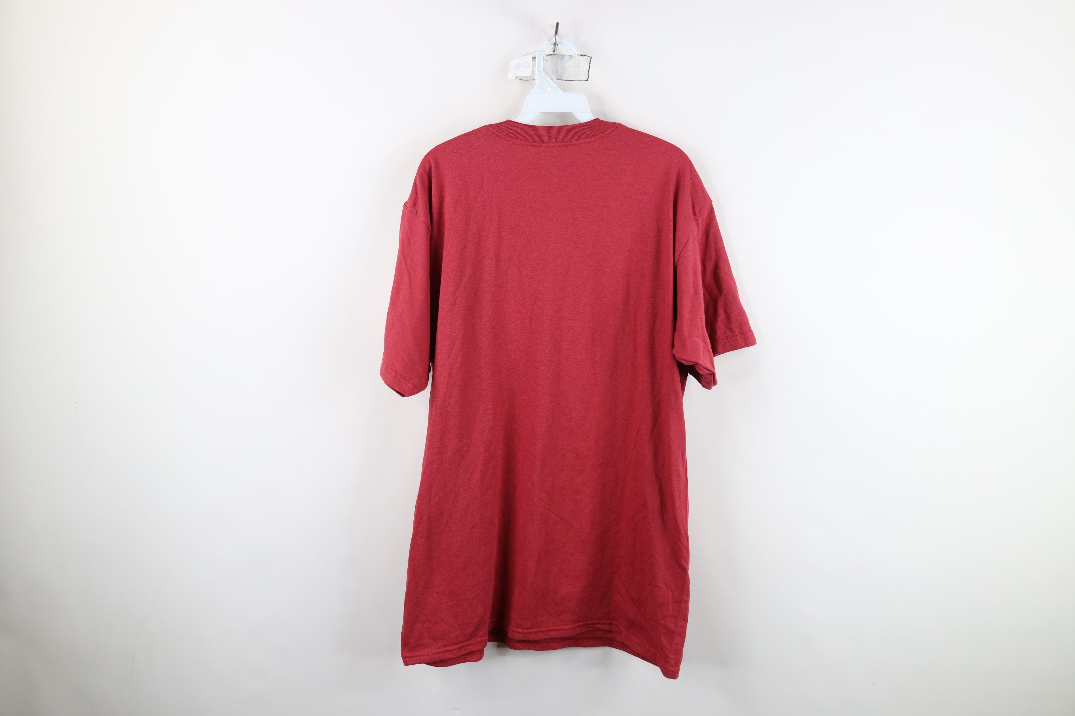Vintage Vintage 90s Streetwear Blank Heavyweight T-Shirt Red Cotton Size US L / EU 52-54 / 3 - 9 Thumbnail