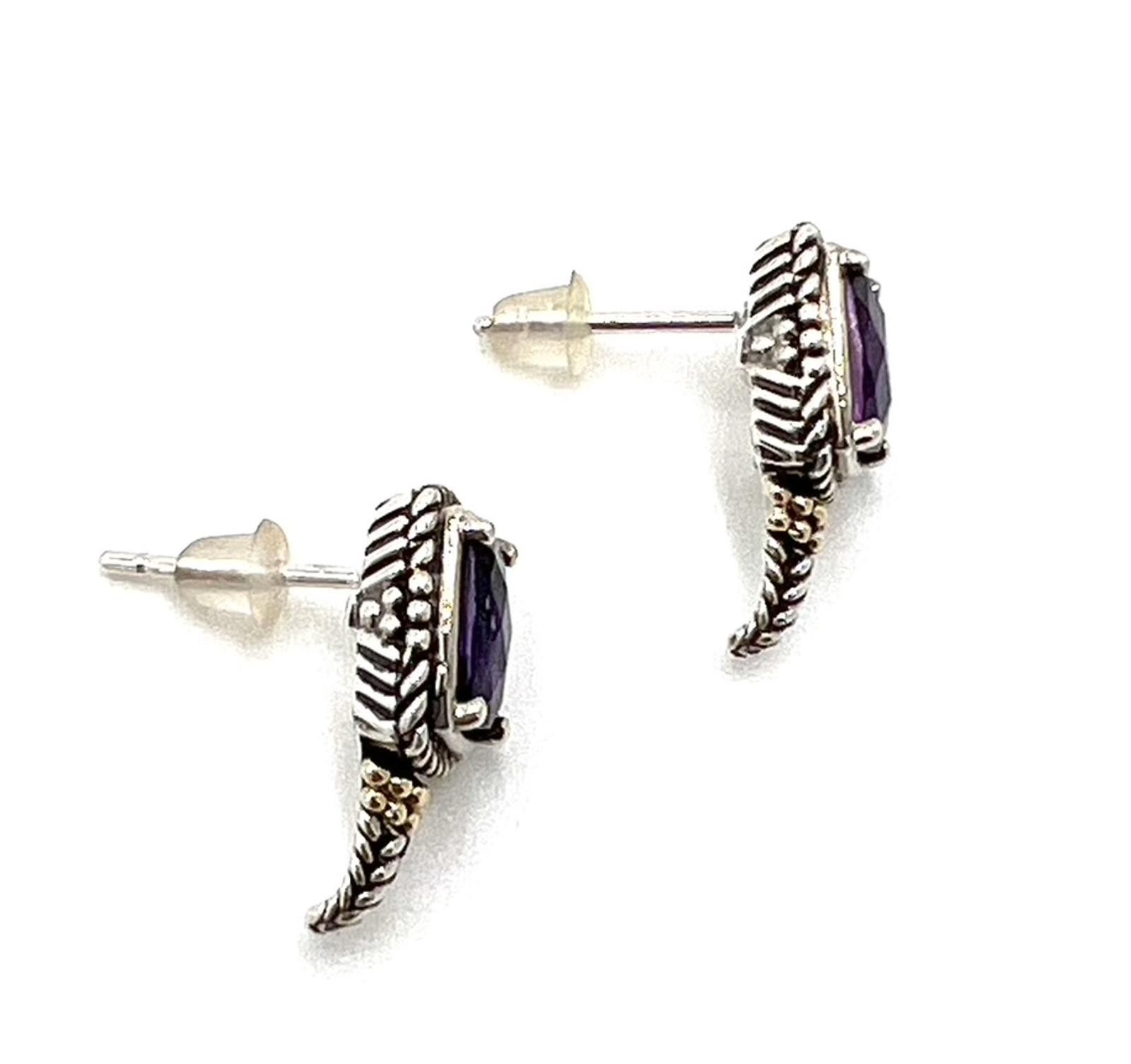 Other Sterling Silver & 14K Amethyst Cushion Earring & Necklace Size ONE SIZE - 9 Thumbnail