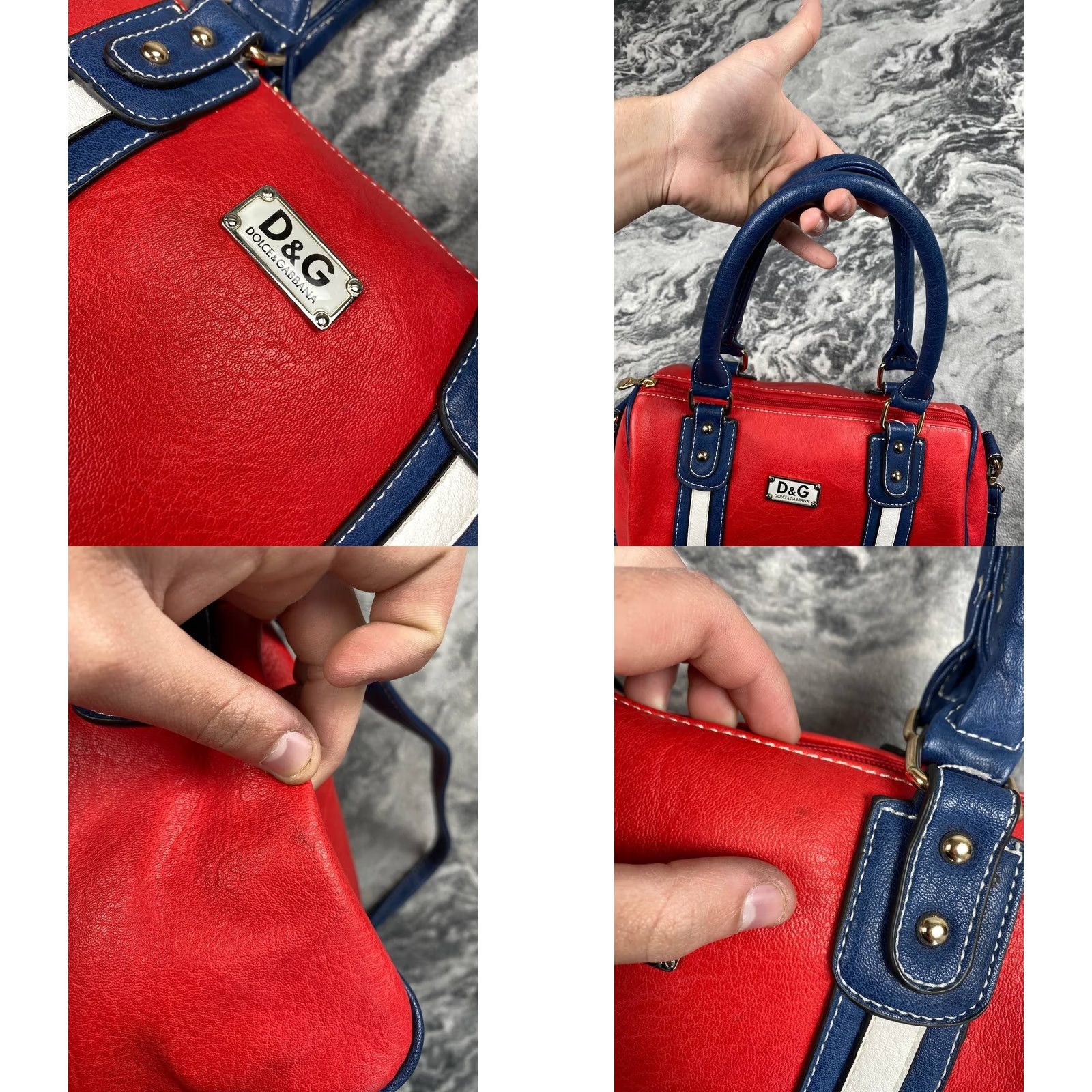 Dolce & Gabbana VINTAGE Dolce&Gabbana Leather Shoulder Bag Metal Logo Women Red Shoulder Bag Women Red Metallic Leather Sicily 90s/Metal Theme Size ONE SIZE - 8 Thumbnail