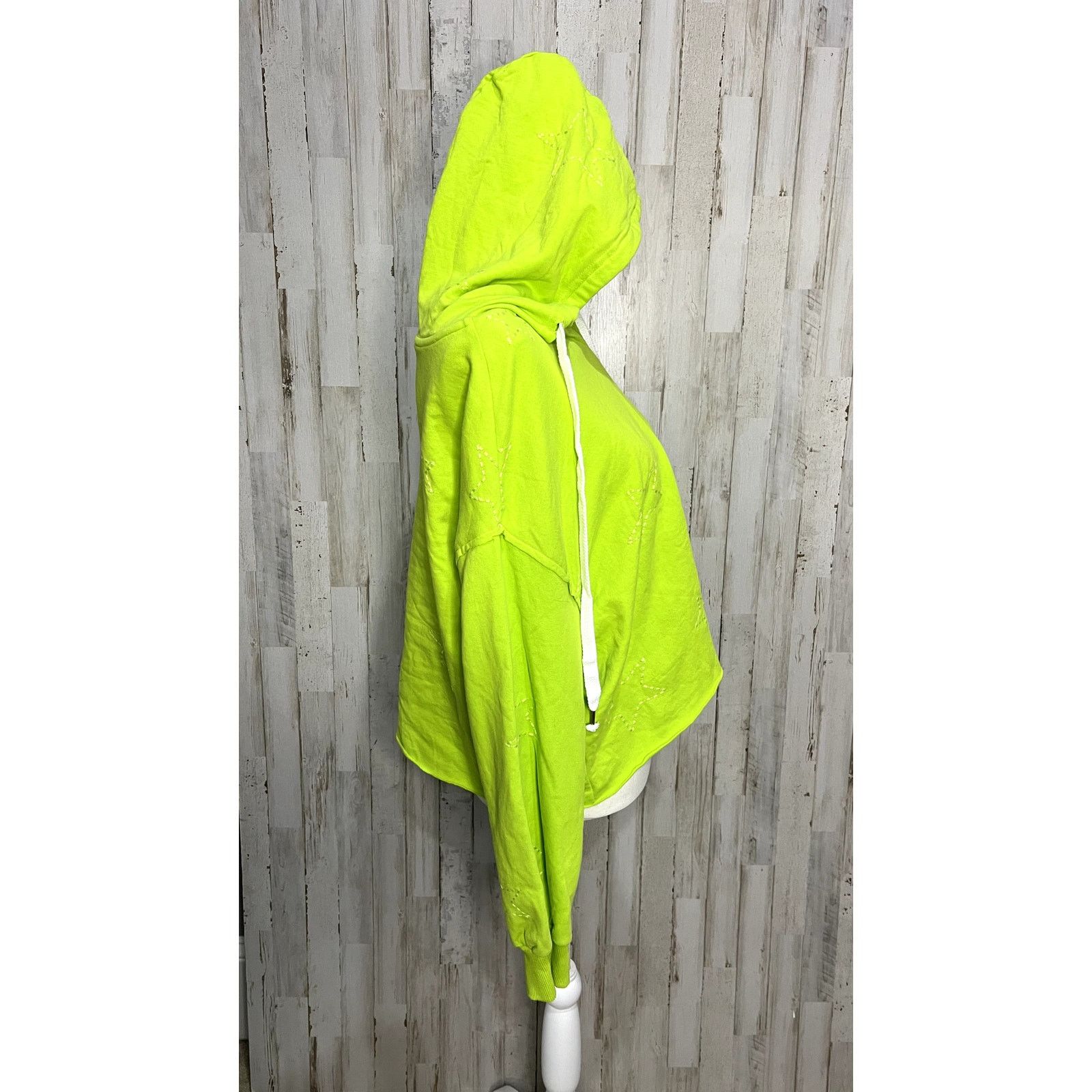 Anthropologie Saturday Sunday Women's Small Green Cropped Oversized Hoodie Size S / US 4 / IT 40 - 3 Thumbnail