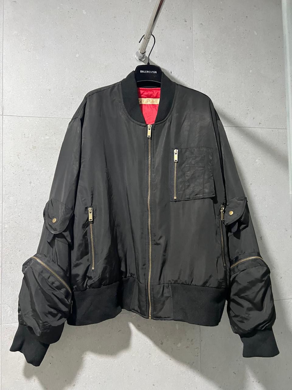 Pre-owned Issey Miyake Issey Sport 70's Cargo Bomber Jacket In Black