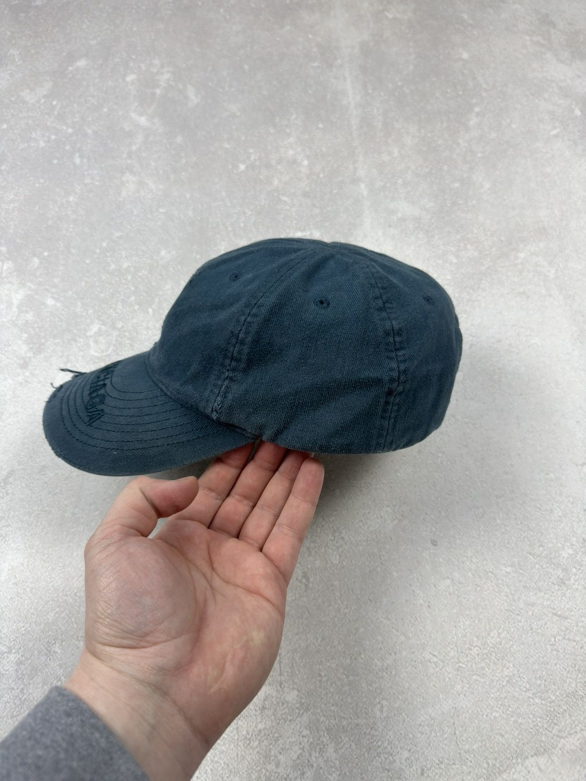 Balenciaga Balenciaga Logo Visor Distressed Blue Cap Y2k Size ONE SIZE - 6 Thumbnail