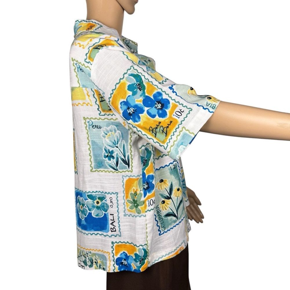 Other NWT New Jane and Delancey Post Stamps Rayon Linen Short Sle Size L / US 10 / IT 46 - 3 Thumbnail