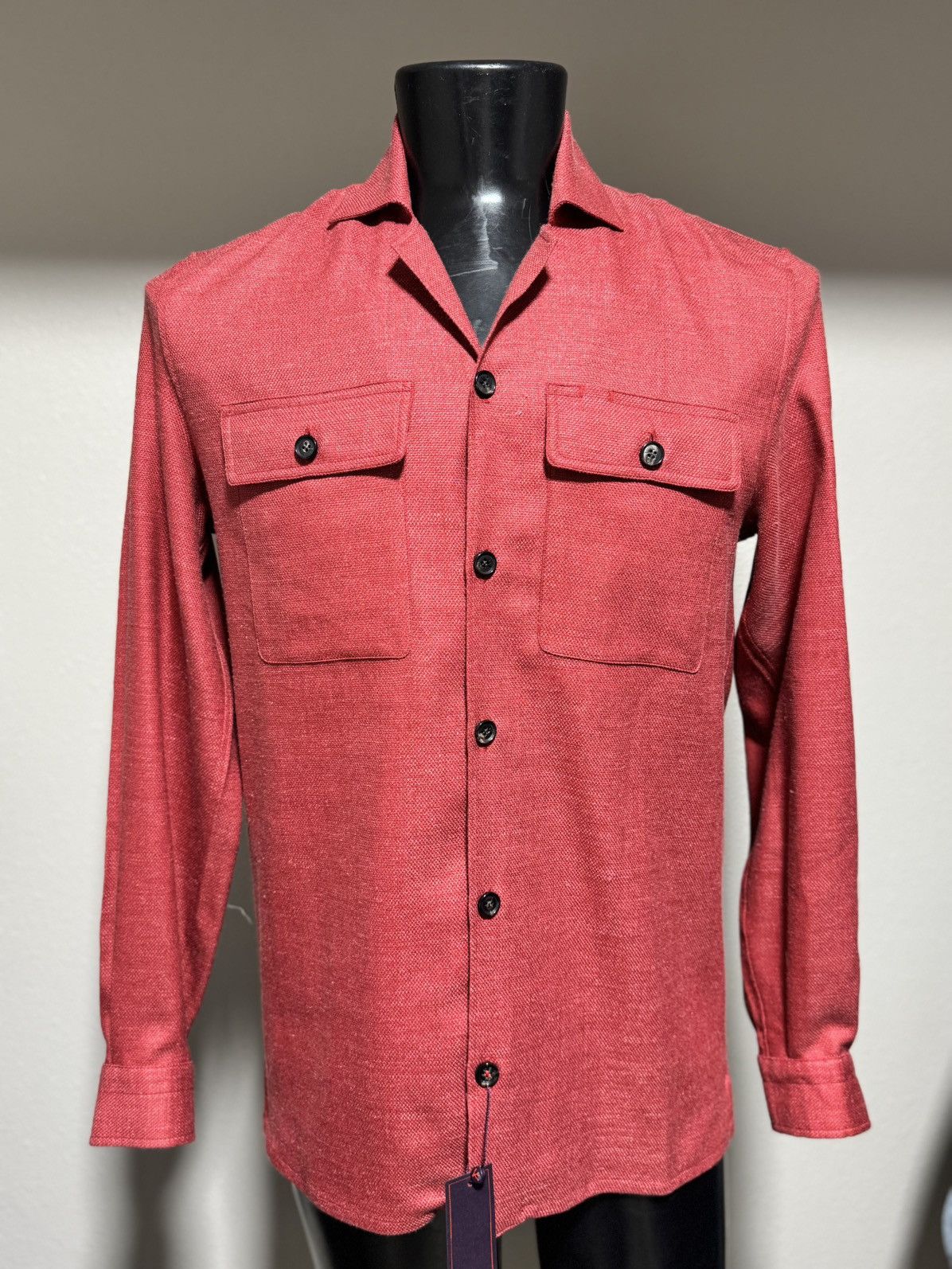 Isaia Napolii Isaia Napoli Wool, Silk and Linen Four Pocket Overshirt Size US L / EU 52-54 / 3 - 1 Thumbnail