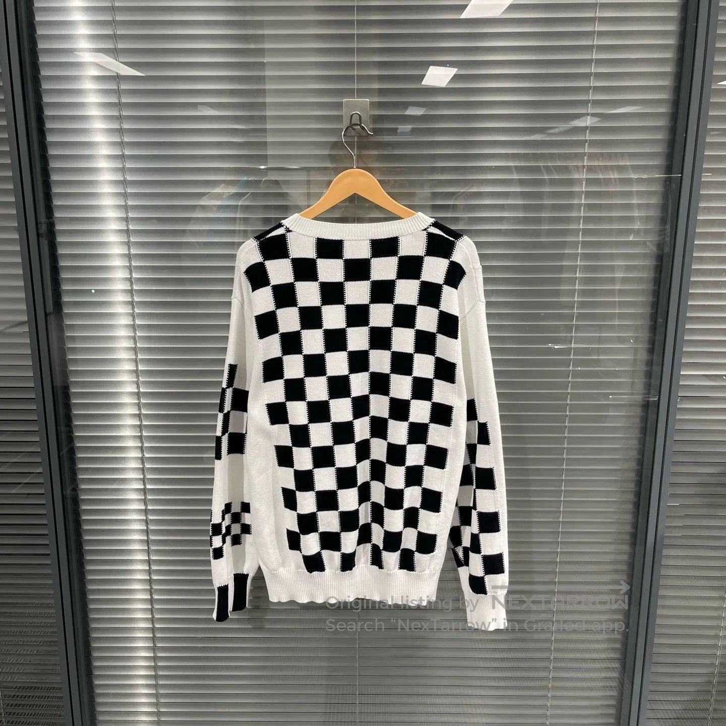 Louis Vuitton White Checkered Graphic Print Sweater. Size US L / EU 52-54 / 3 - 2 Thumbnail