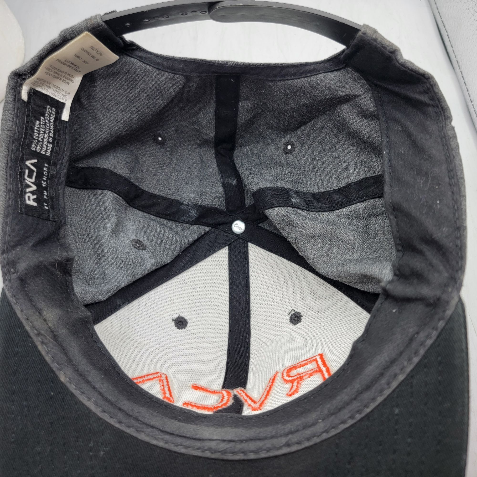 RVCA RVCA Mens Snapback Hat By Pm Tenore Black With Orange Logo Size ONE SIZE - 7 Thumbnail