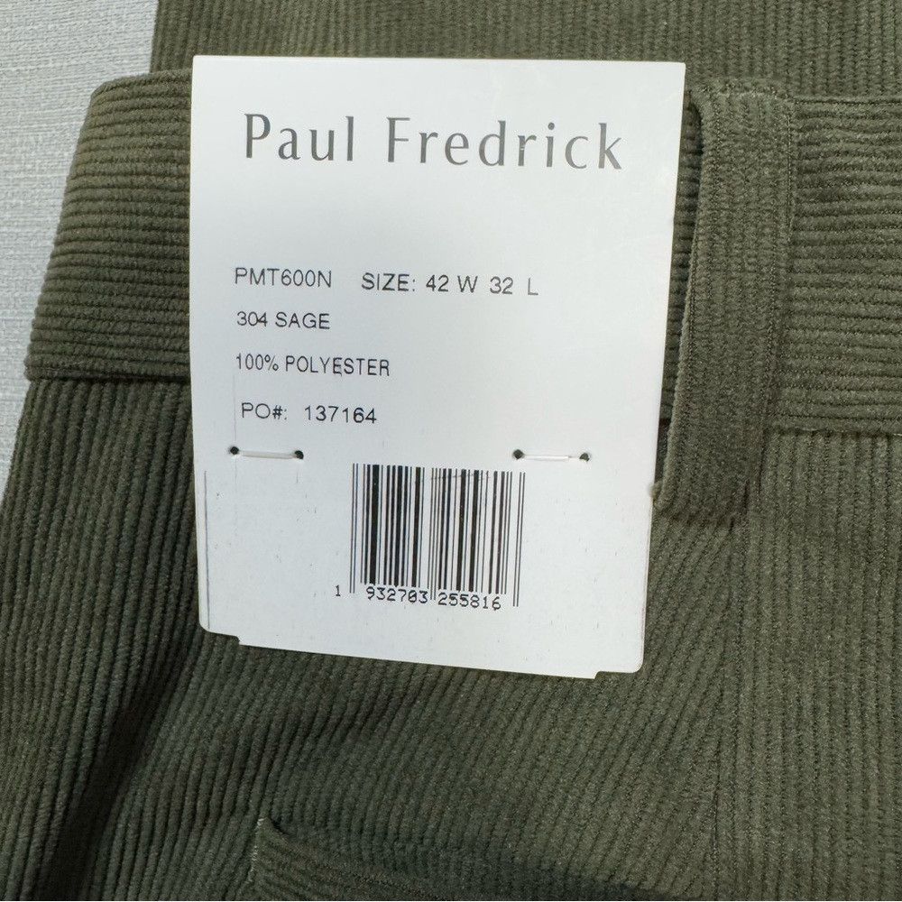 Paul Fredrick NWT New Paul Fredrick Corduroy Pleated Sage Olive Pants Siz Size US 42 / EU 58 - 8 Thumbnail