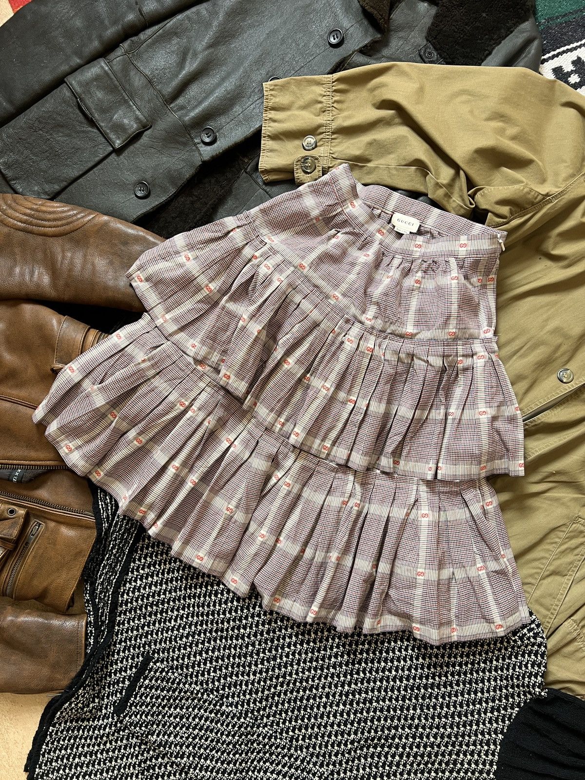 Gucci Gucci Tartan Checkered Multi Logo Midi Wool Skirt Size 27" / US 4 / IT 40 - 3 Thumbnail
