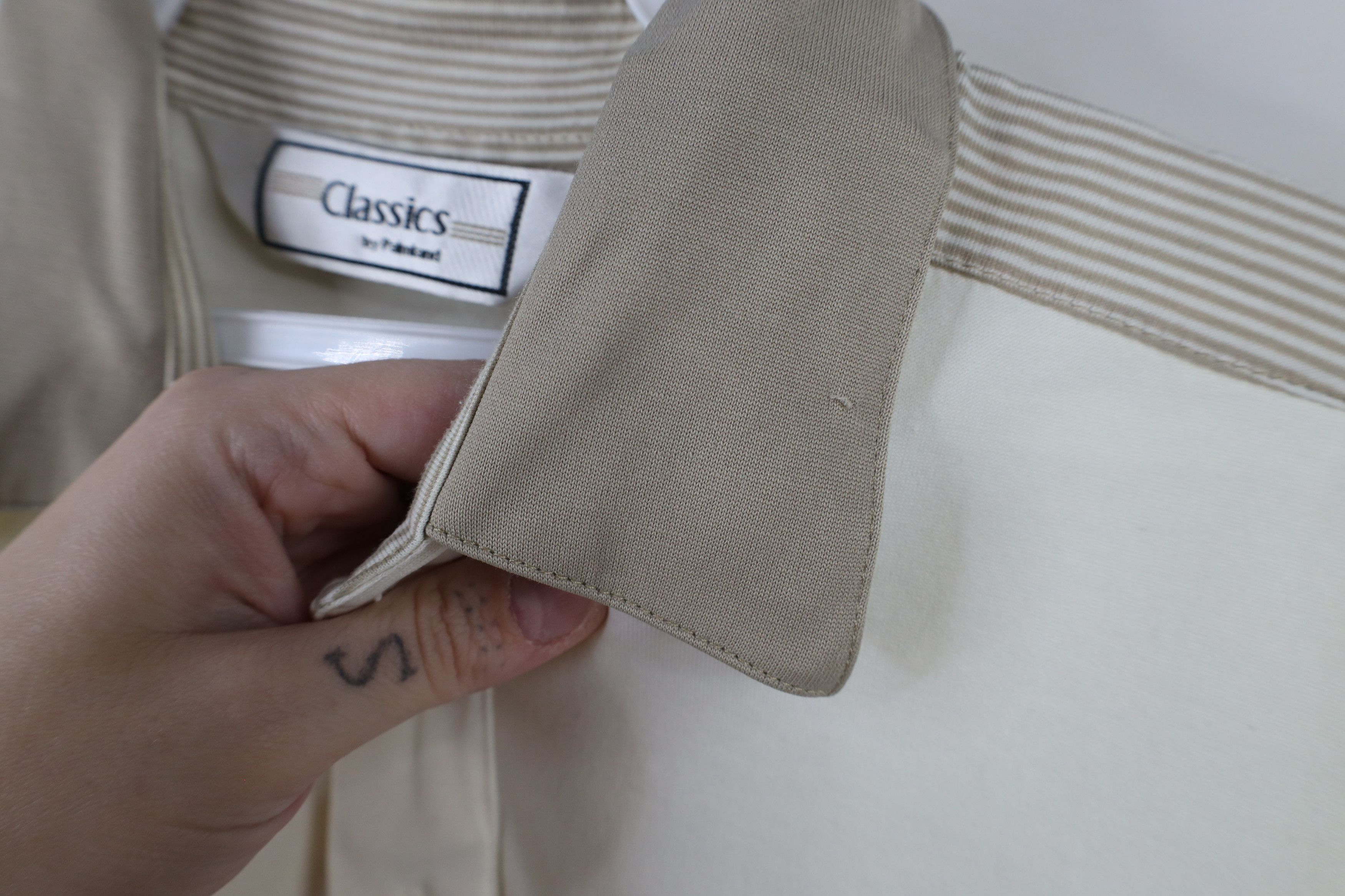 Vintage Vintage 90s Streetwear Collared Pullover Polo Shirt Cream Size US L / EU 52-54 / 3 - 10 Thumbnail