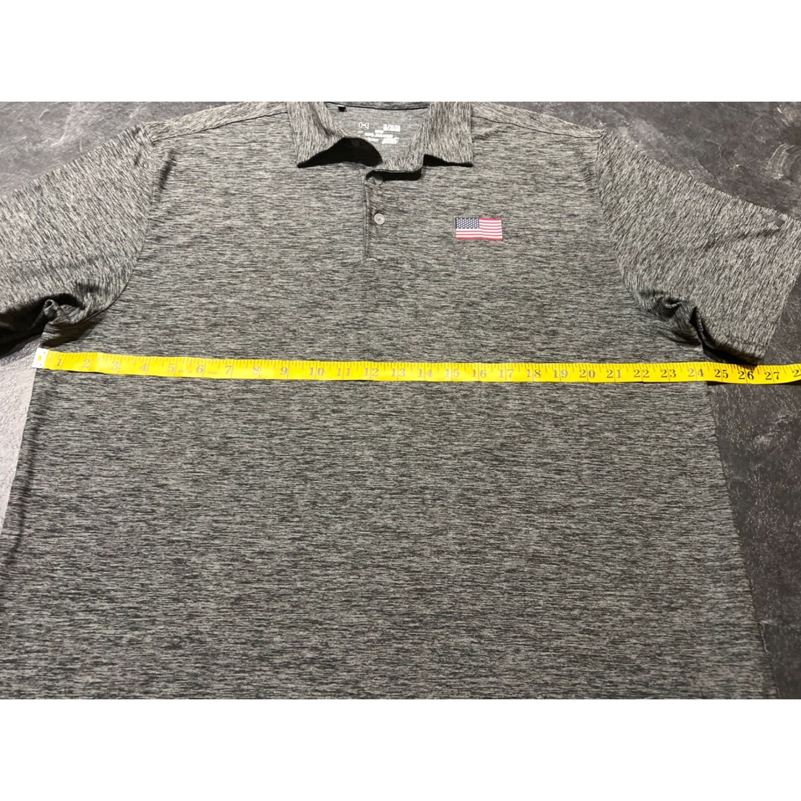 Under Armour VINTAGE Under Armour Polo Shirt Men XL Heather Gray Flag Polo XL Gray Flag Mens Size US XL / EU 56 / 4 - 6 Thumbnail