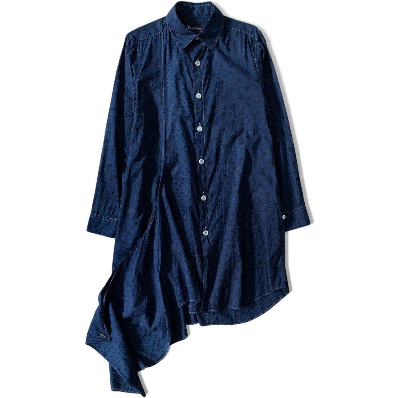 Yohji Yamamoto Y's Indigo (Yohji Yamamoto) Asymmetric Cut Drape Long Shirt Size M / US 6-8 / IT 42-44 - 4 Thumbnail