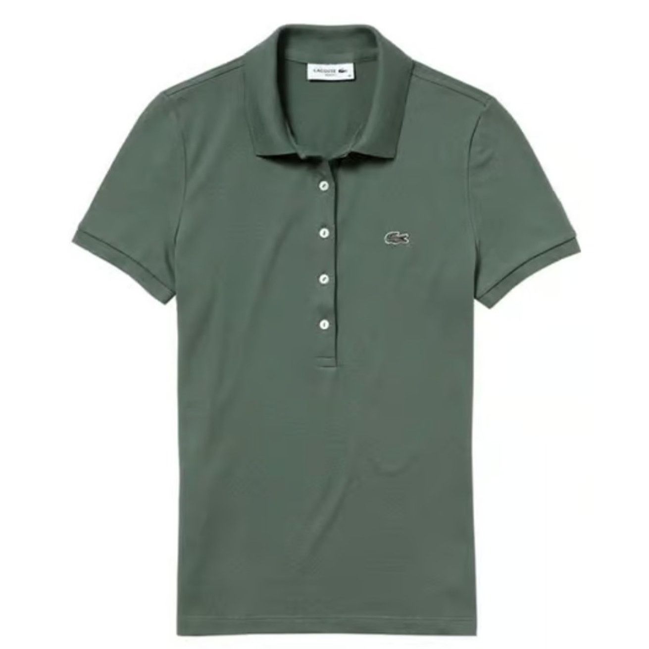 Lacoste Lacoste Women's Short Slim Fit Stretch Polo Shirt Grassy 6 Size M / US 6-8 / IT 42-44 - 1 Thumbnail