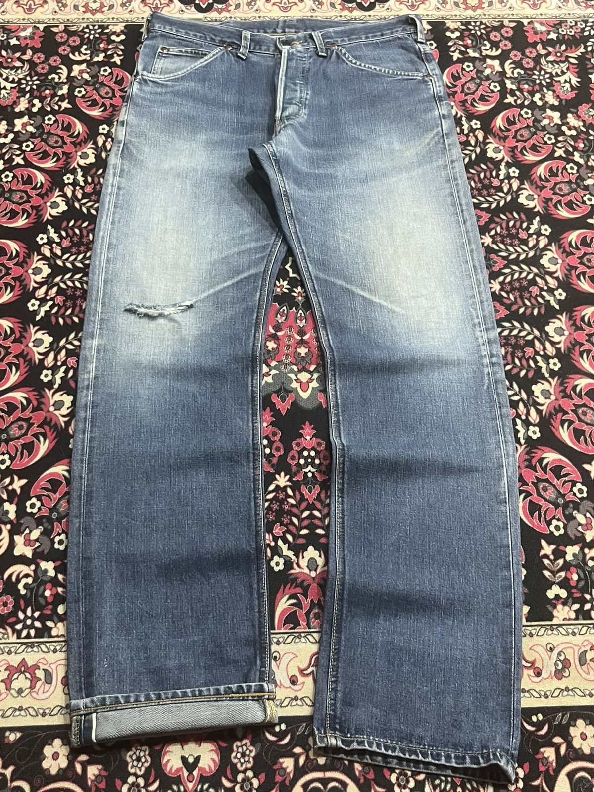 Vintage Vintage Lee Rider Union Made Sanforized Half Selvedge Jeans Size US 34 / EU 50 - 1 Thumbnail