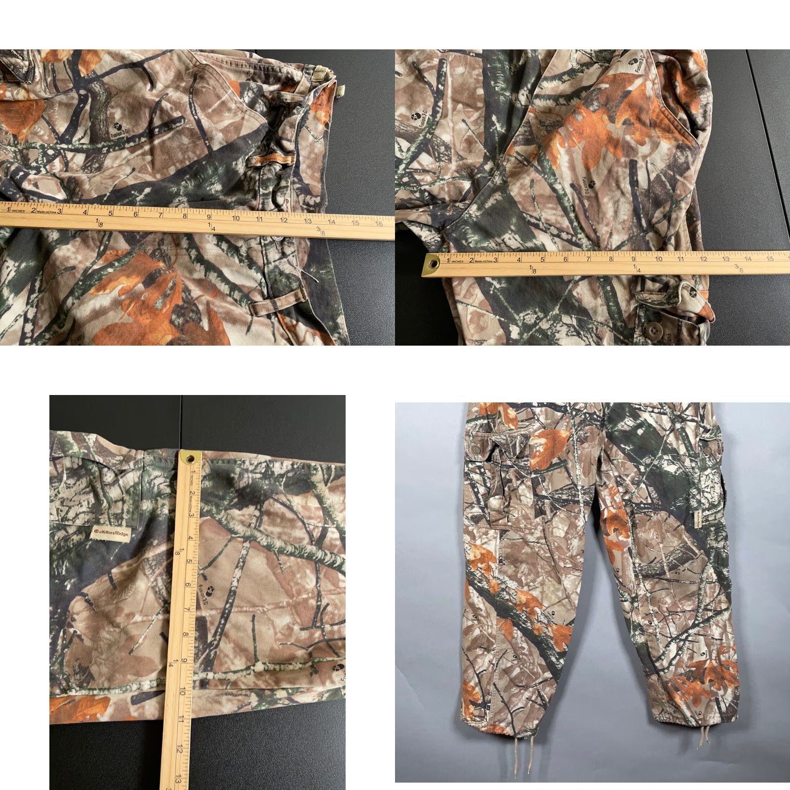 Vintage Outfitters Ridge Cargo Pants Camouflage Flannel 32 x 29 Men's Medium Regular Straight Zip Fly Size US 32 / EU 48 - 8 Thumbnail