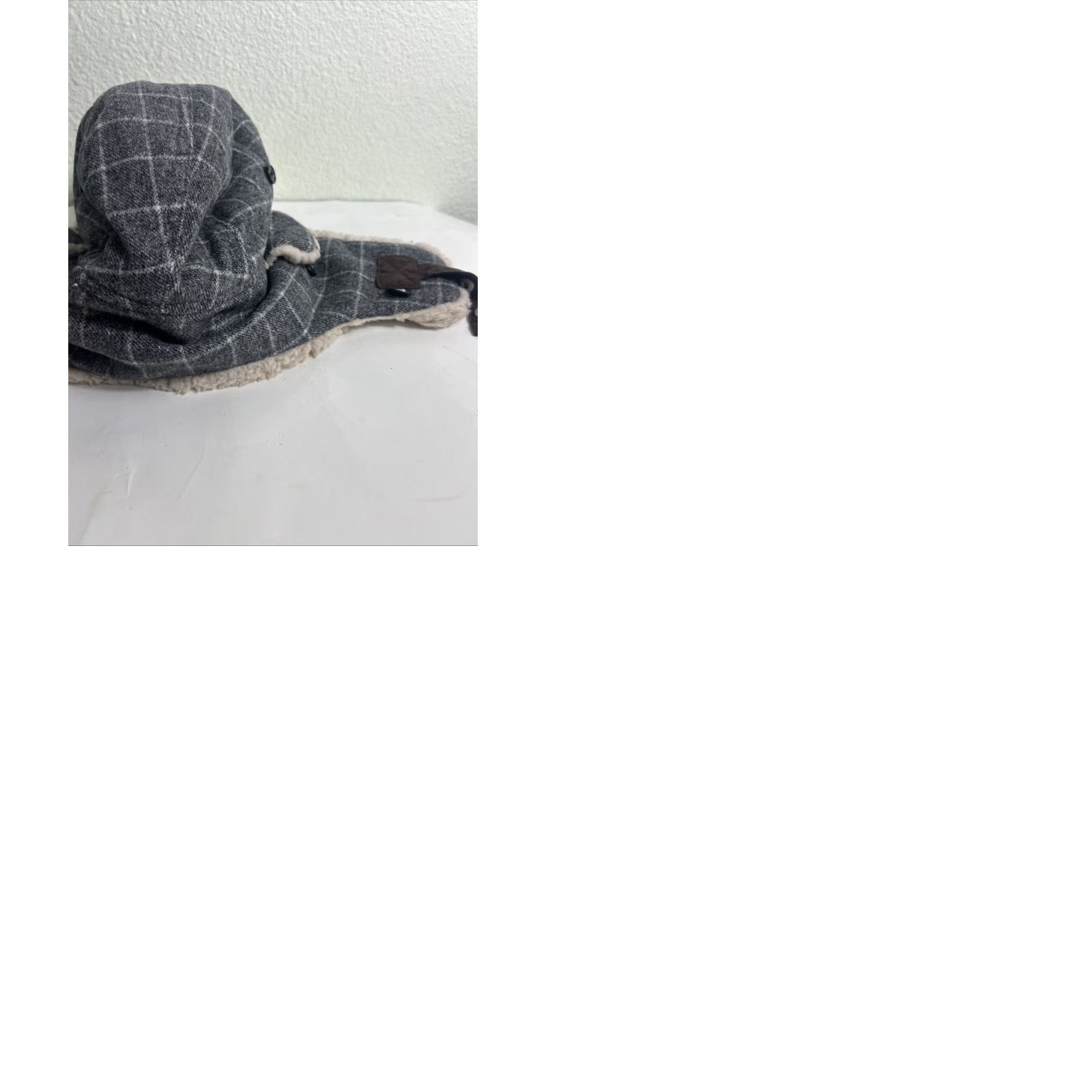 Vintage Block Headwear Trapper Hat Wool Faux Fur Gray Plaid Size L/XL Men Mens Size ONE SIZE - 10 Thumbnail