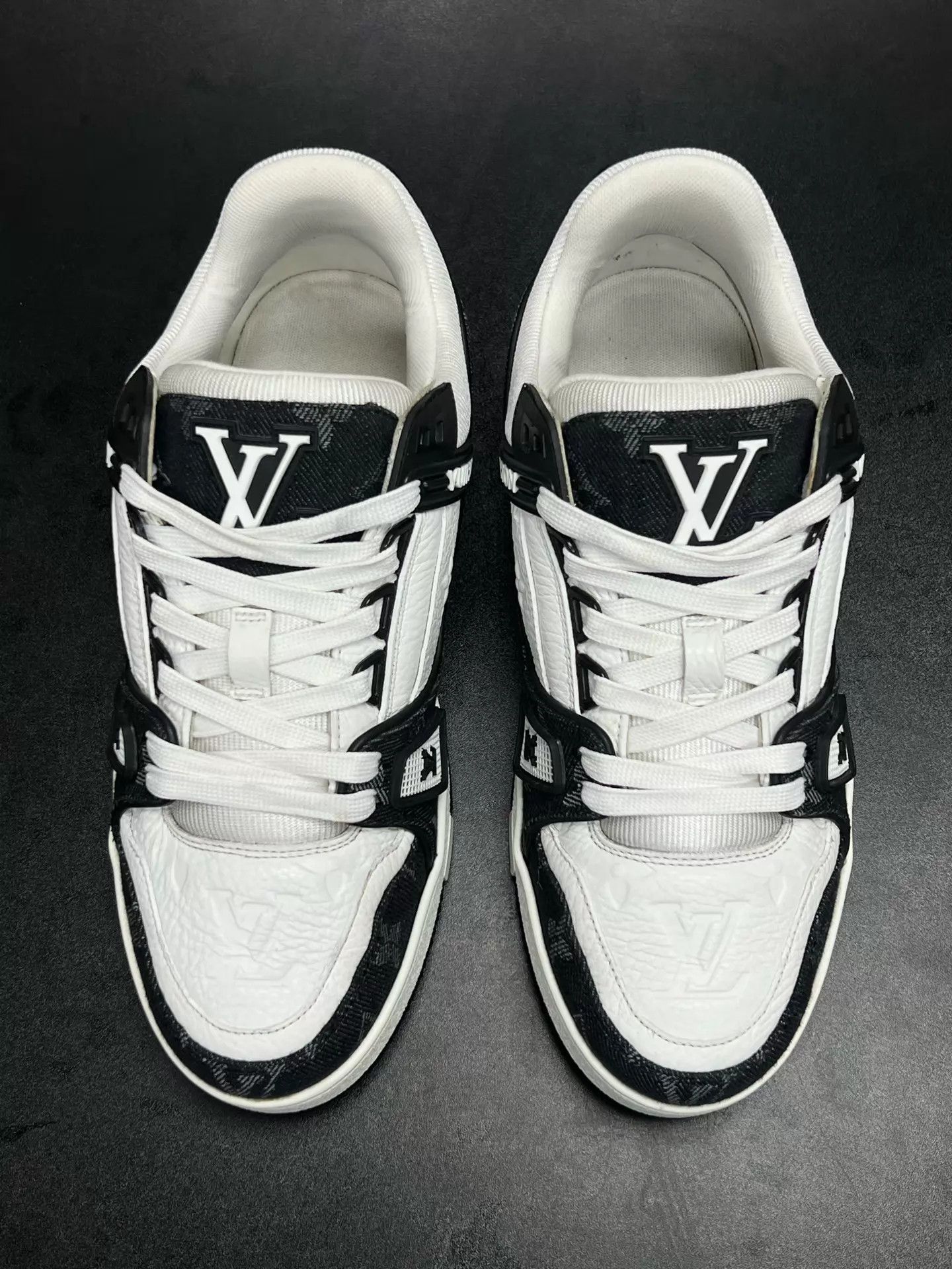 Louis Vuitton LV Trainer Black White Denim UK3.5/37.5 LN Dust Bag Size US 7 / IT 37 - 3 Thumbnail