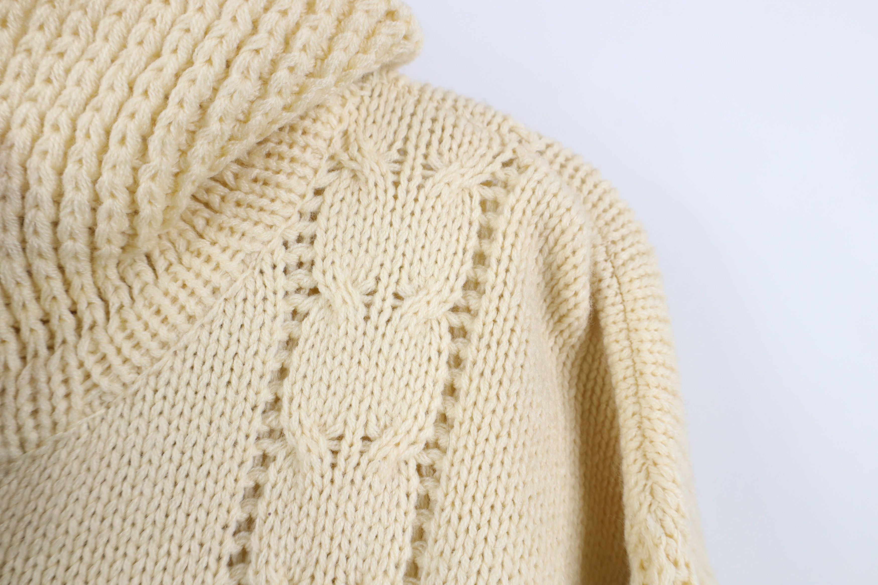 Vintage Deadstock Vintage 60s 70s Fisherman Knit Cardigan Sweater Size M / US 6-8 / IT 42-44 - 5 Thumbnail