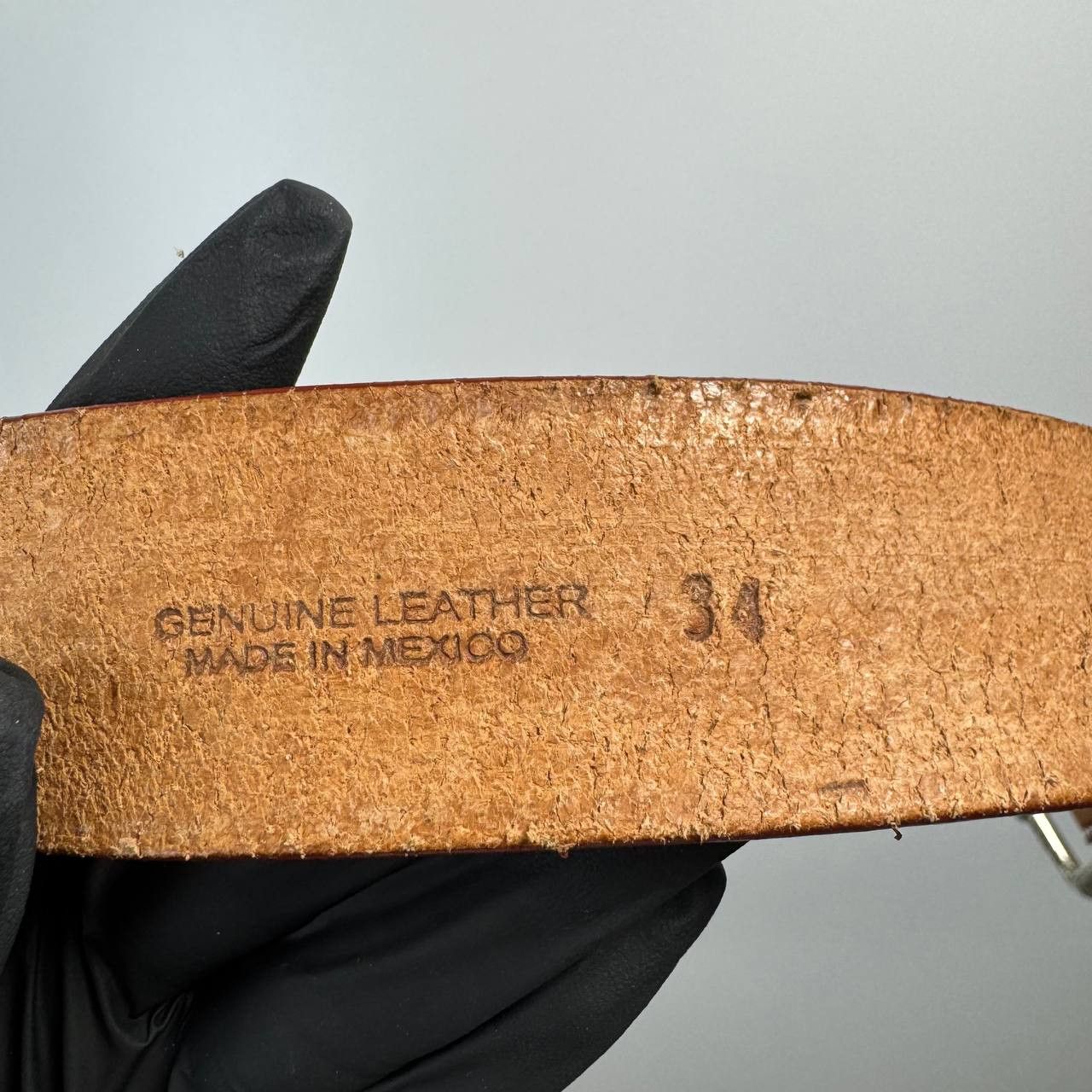 Stars & Stripes Vintage Stars And Stripes Western Leather Belt Tooled Brown Size 34 - 10 Thumbnail