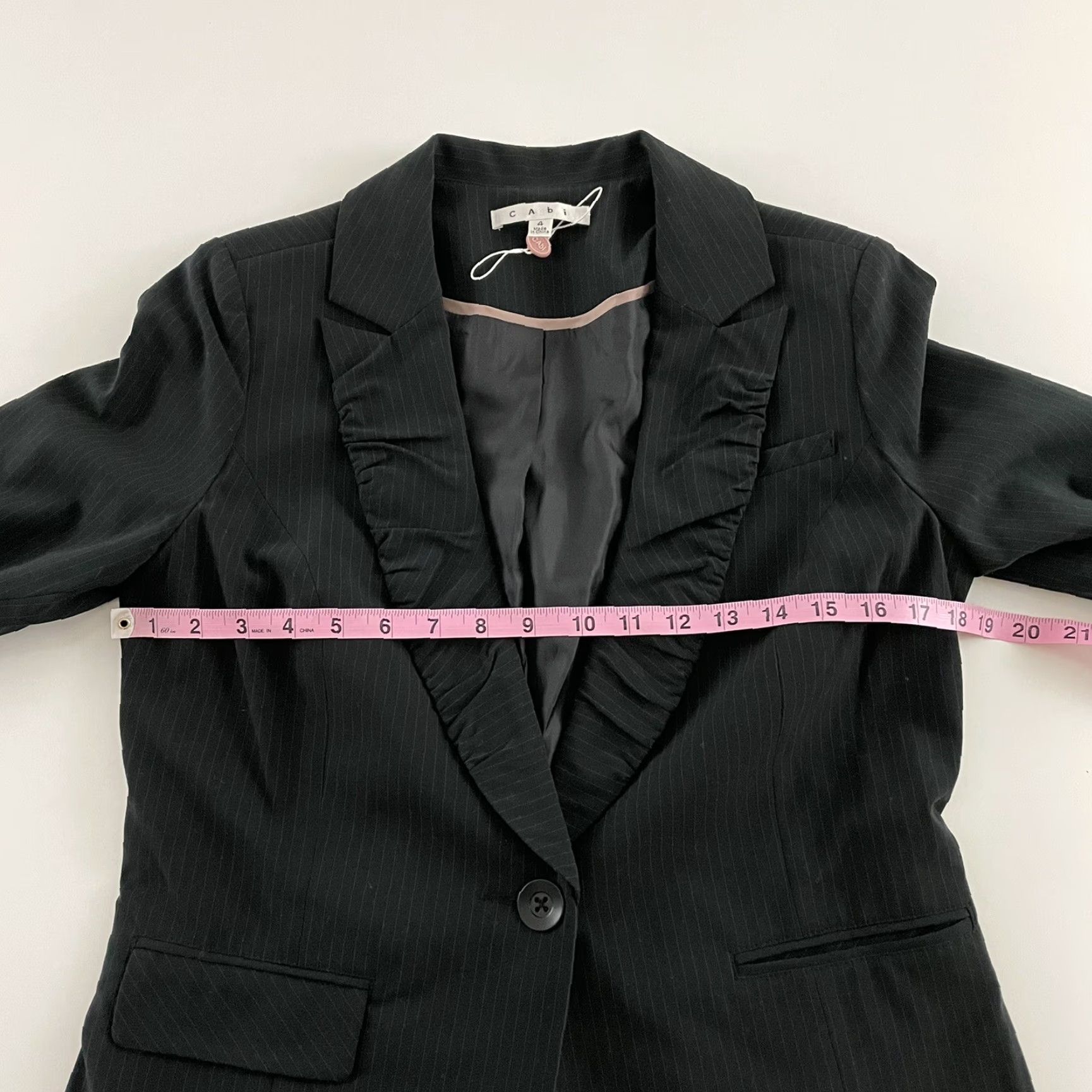 Vintage CAbi Blazer Striped Black Women's 4 Blazer XS? No, size 2. Size XS / US 0-2 / IT 36-38 - 3 Thumbnail