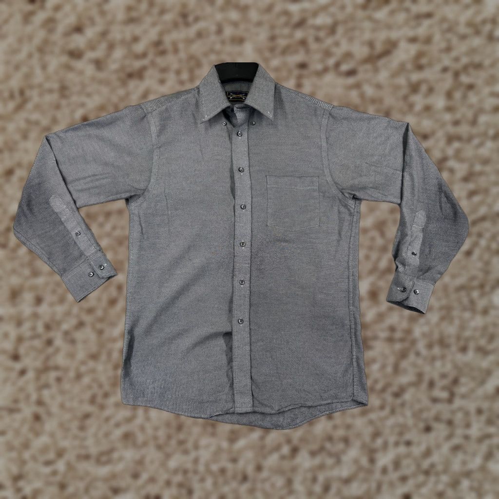 Arrow Arrow Shirt Mens 33 Gray Button Up Long Sleeve Oxford Cotton Poly Regular Size US XS / EU 42 / 0 - 1 Thumbnail