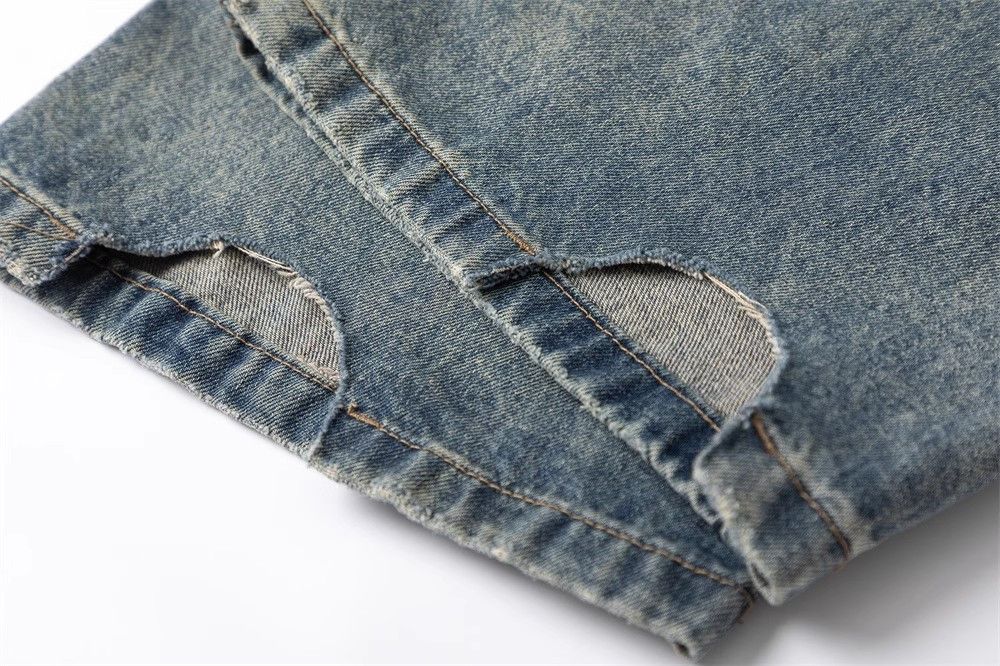 Japanese Brand × Jean American men's straight-leg distressed washed denim trousers Size US 32 / EU 48 - 6 Thumbnail