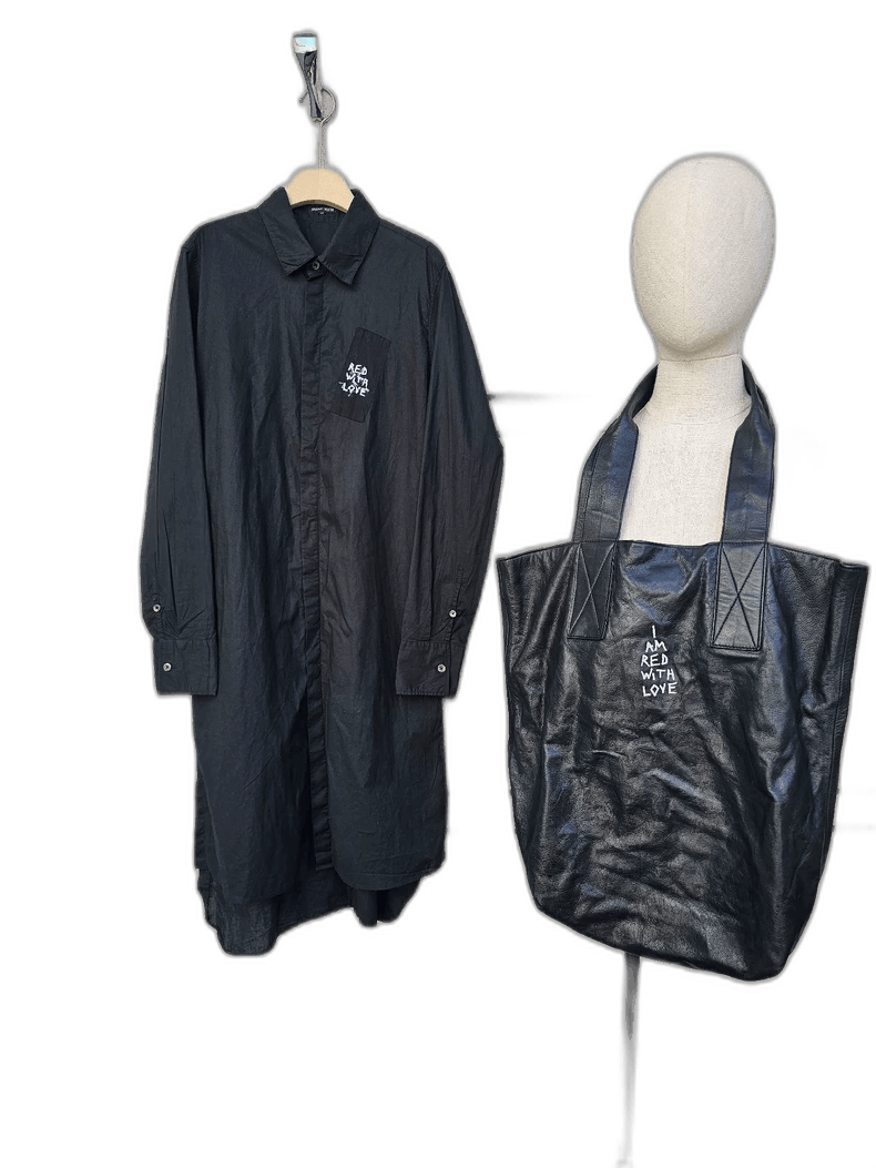 Ann Demeulemeester Black Shirt and Bag Set by Ann Demeulemeester Size ONE SIZE - 1 Thumbnail