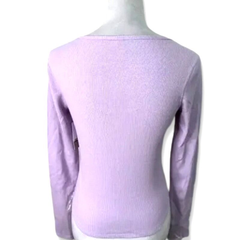 BP. BP. Long Sleeve Ribbed Deep Thermal Top Purple W Small NWT Size S / US 4 / IT 40 - 4 Thumbnail