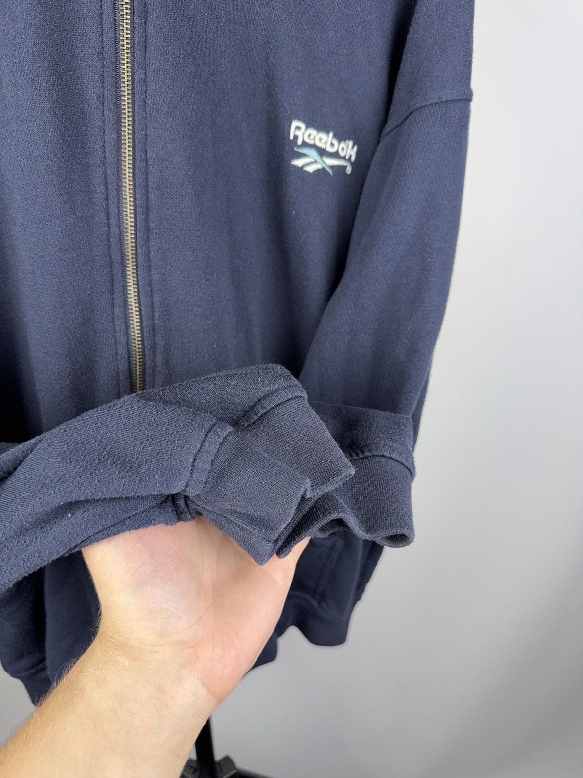 Reebok Vintage 90s Retro Reebok Oversized Full Zip Hoodie Y2K Size US L / EU 52-54 / 3 - 9 Thumbnail