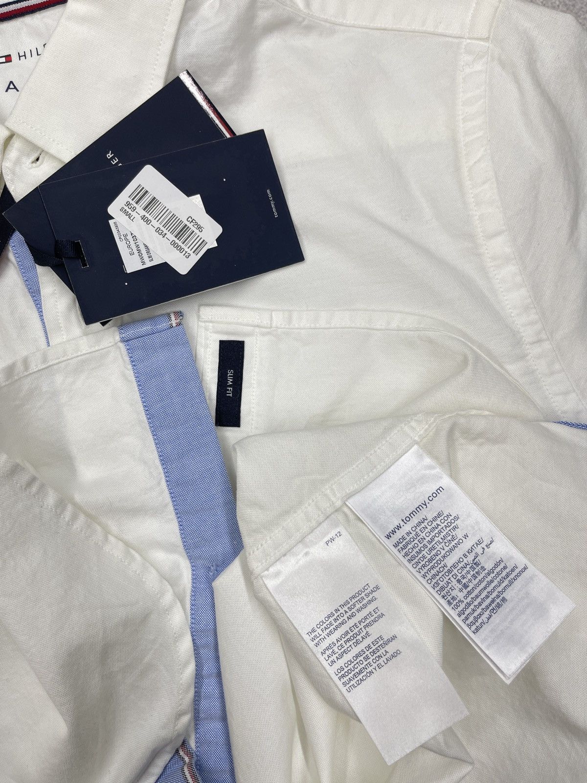 Tommy Hilfiger Mens Tommy Hilfiger Organic Oxford Shirt White slim Fit Size US S / EU 44-46 / 1 - 7 Thumbnail