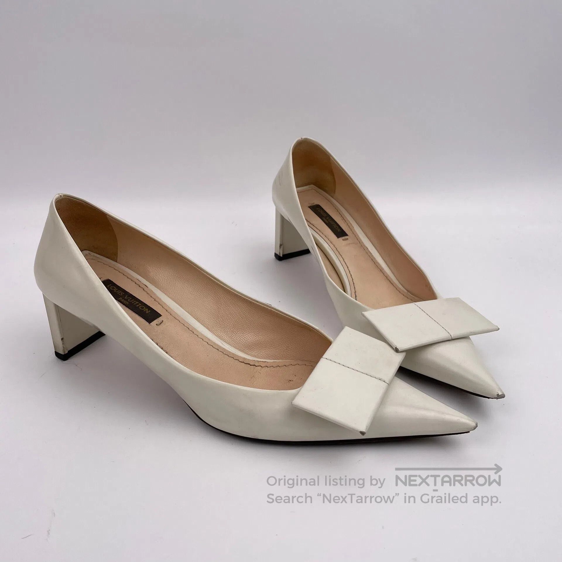Louis Vuitton Louis Vuitton White Bow Decorated Diamond-Studded Pointed Size US 5.5 / IT 35.5 - 1 Thumbnail