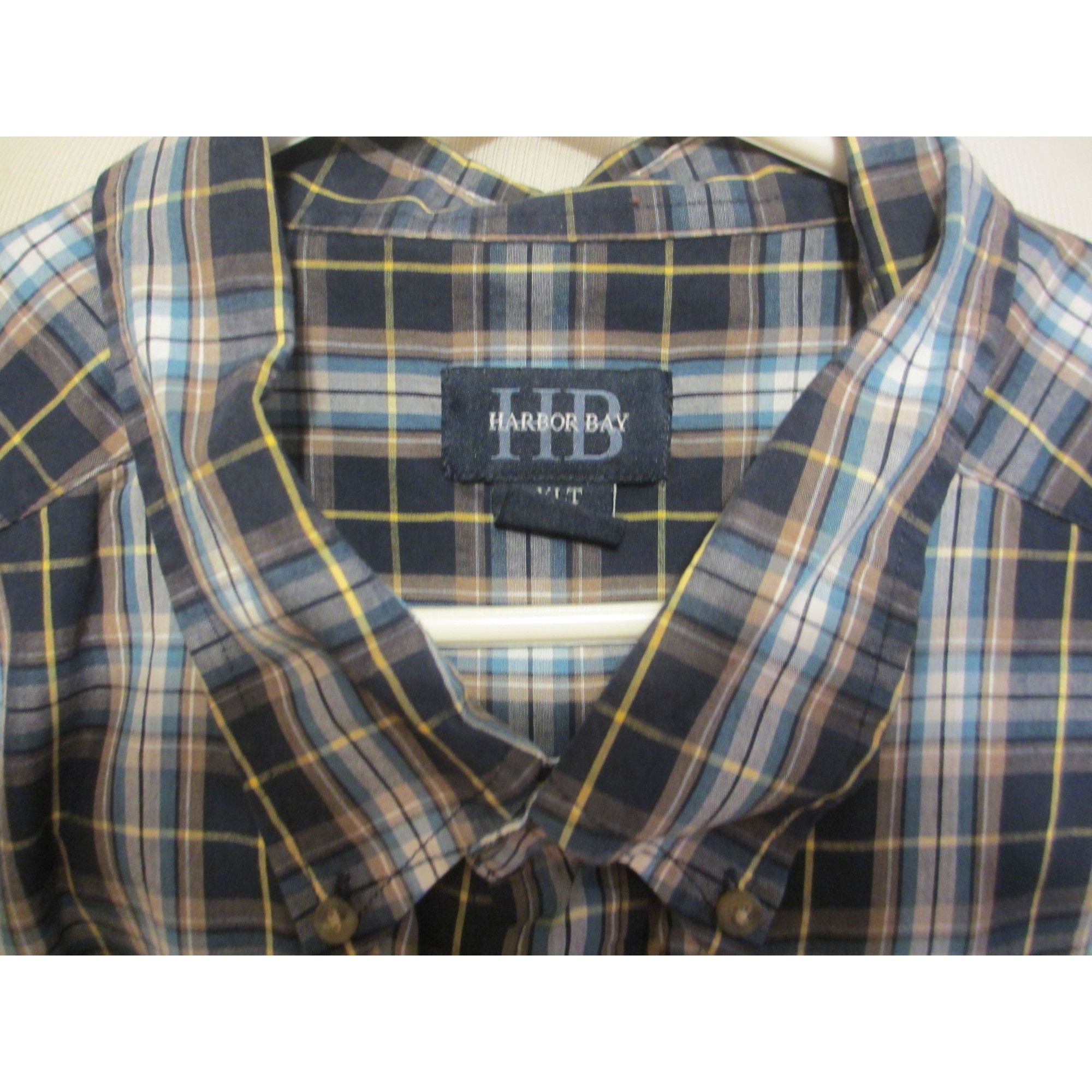 Other Harbor Bay Mens 3XLT Button-Up Plaid Short Sleeve Shirt Navy Size US XXL / EU 58 / 5 - 4 Thumbnail
