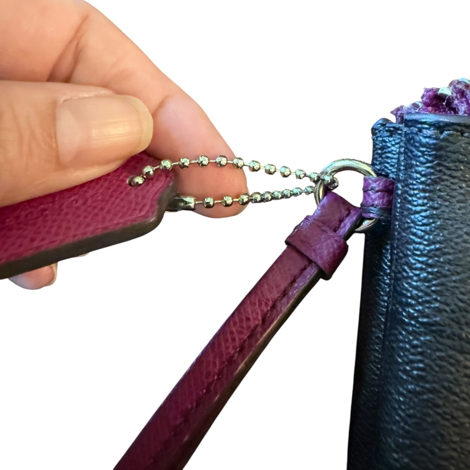Coach Coach Double Zip Brown & Fuchsia Wristlet Wallet Size ONE SIZE - 4 Thumbnail