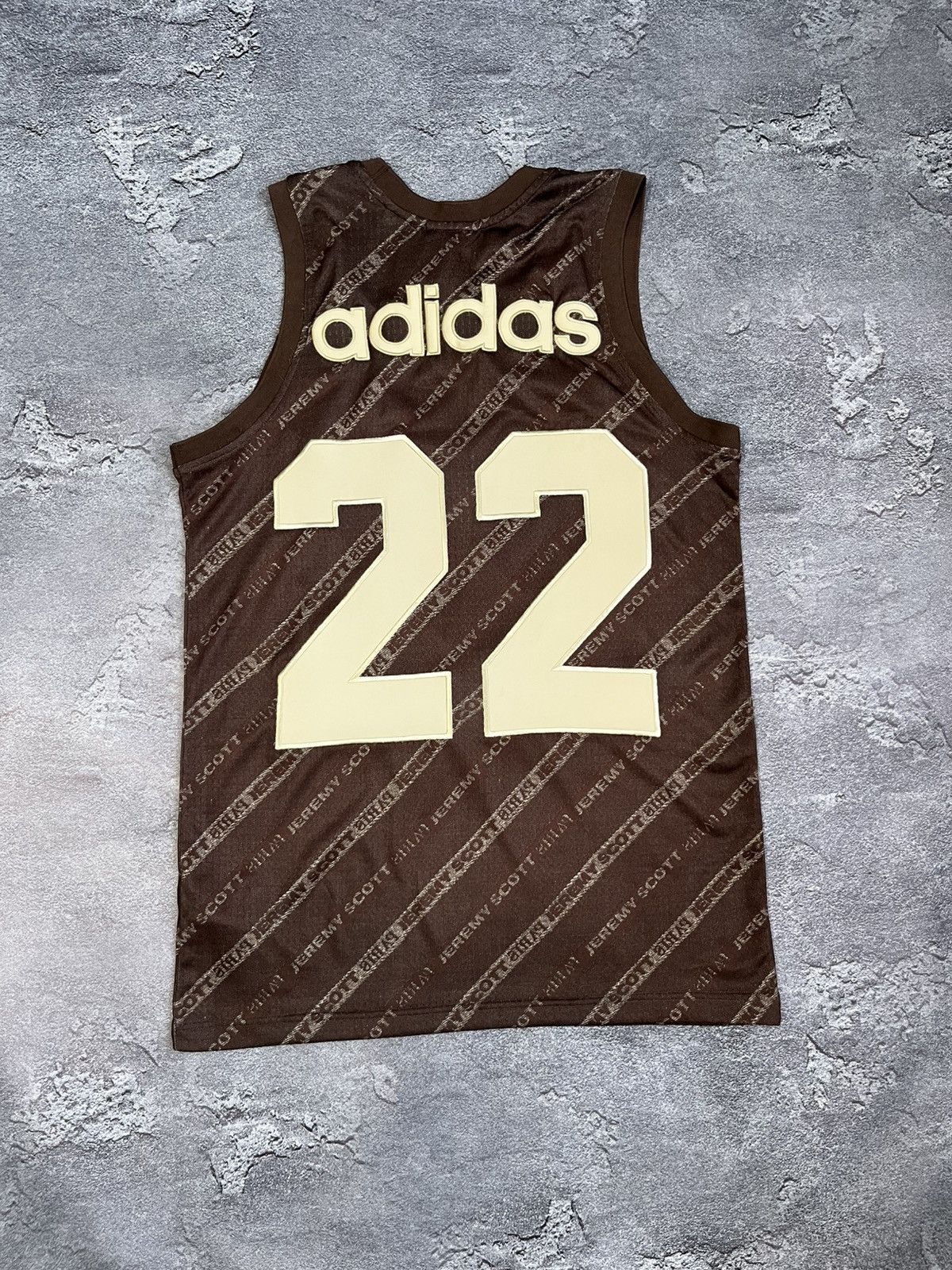 Adidas × Jeremy Scott RARE Adidas X Jeremy Scott Brown Stripe Top Shirt #22 Size US M / EU 48-50 / 2 - 4 Thumbnail