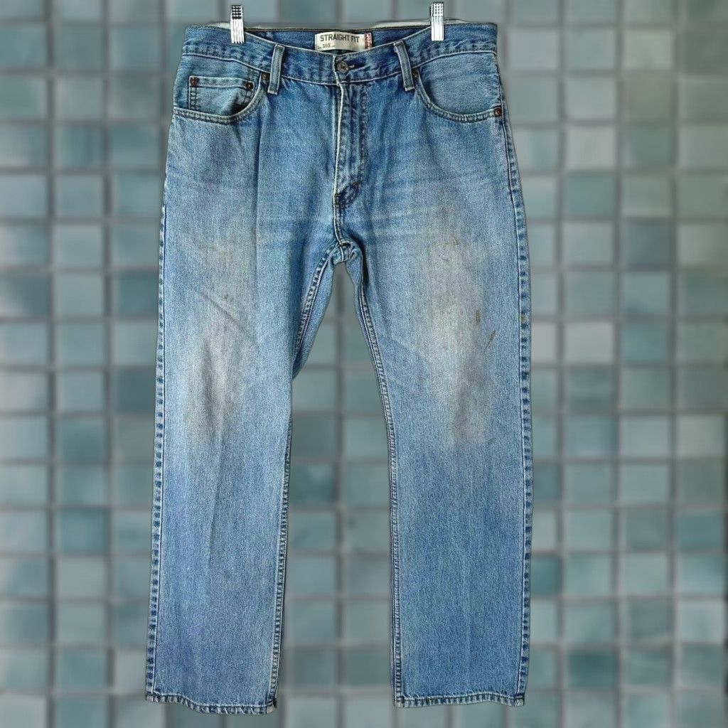 Levi's Levi's 505 Jeans Mens Straight Denim Blue 33X30 Regular 5-Pocket Zipper Button Belt Loops Belt Loops 100% Cotton Stretch Modern Daywear Size US 33 - 1 Thumbnail